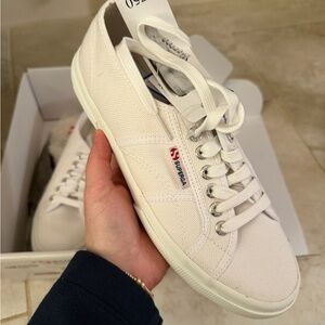 Superga Men's Off-White Canvas Sneakers